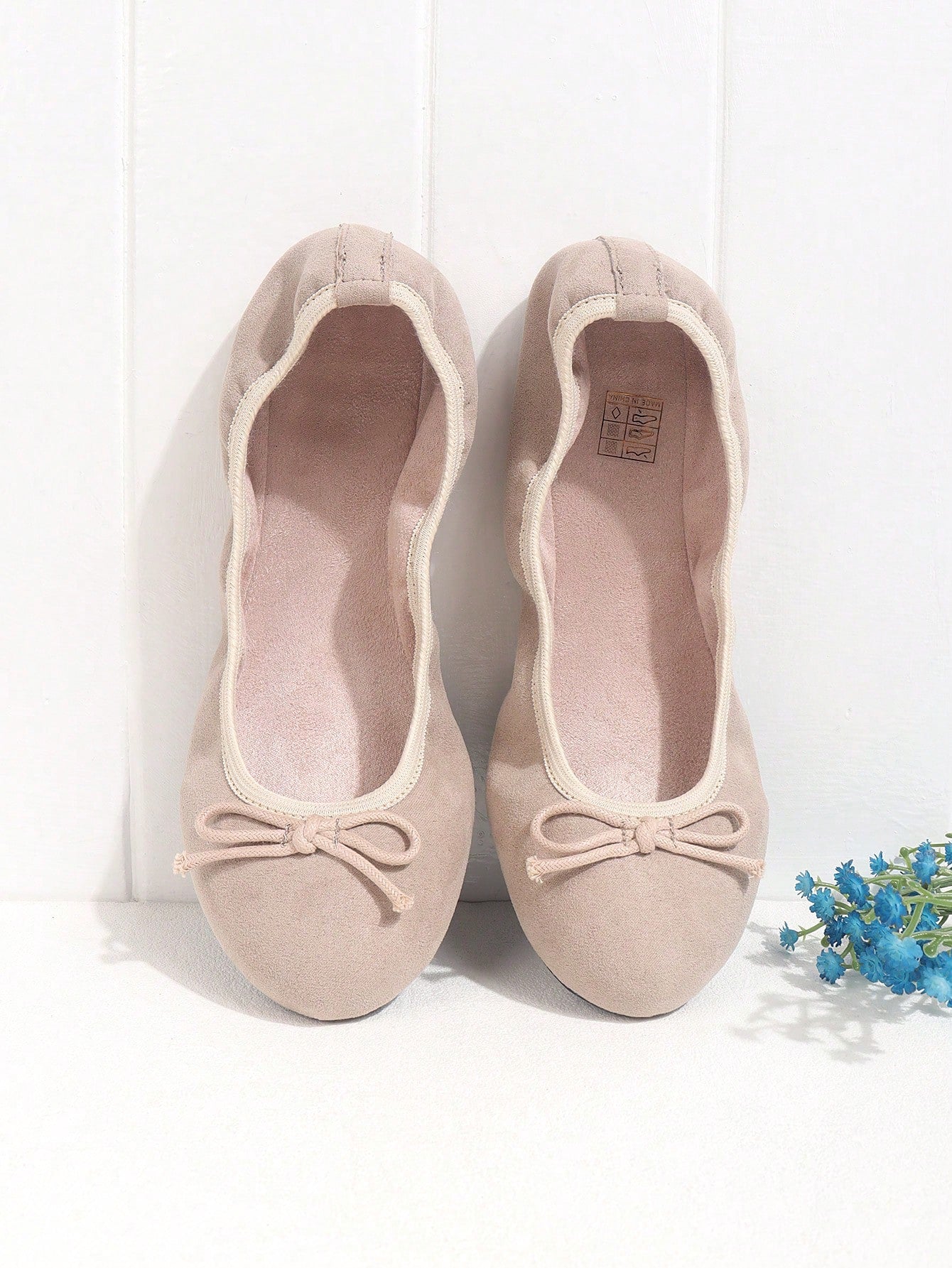 Women Slip On Flats, Fashionable Outdoor Faux Suede Ballet Flats