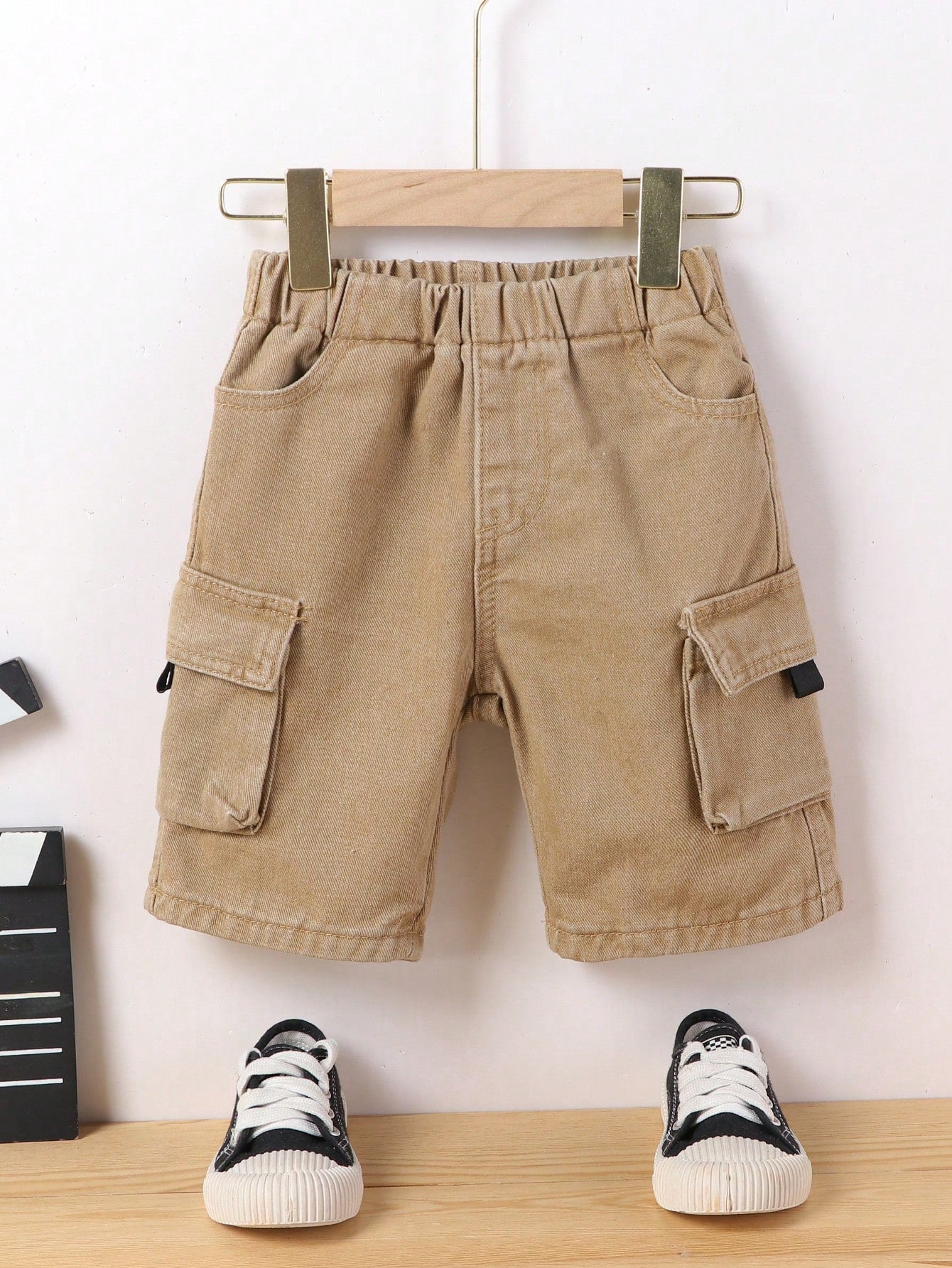 Young Boy Flap Pocket Side Denim Shorts