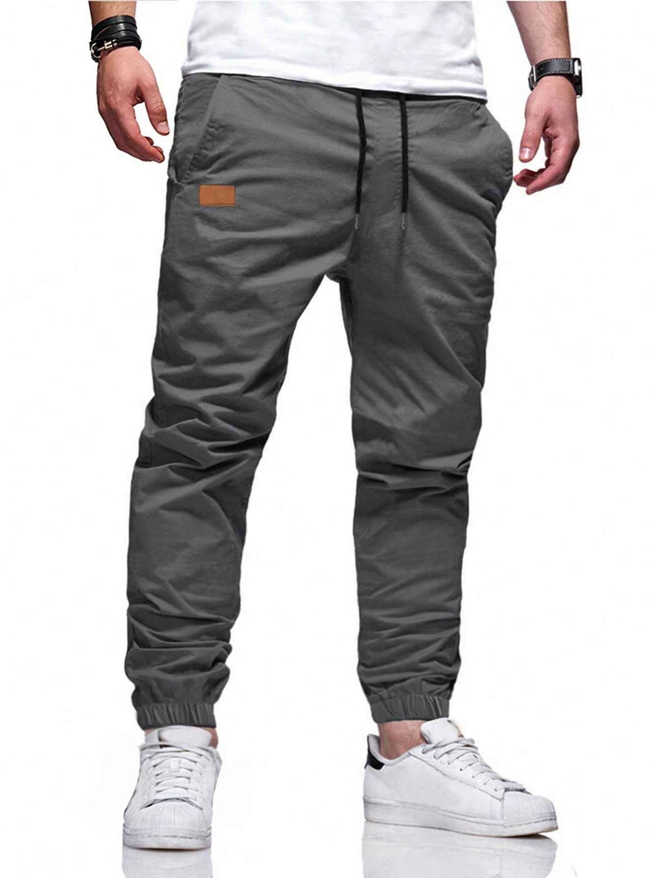 Men's Loose Fit Drawstring Waist Carrot Pants