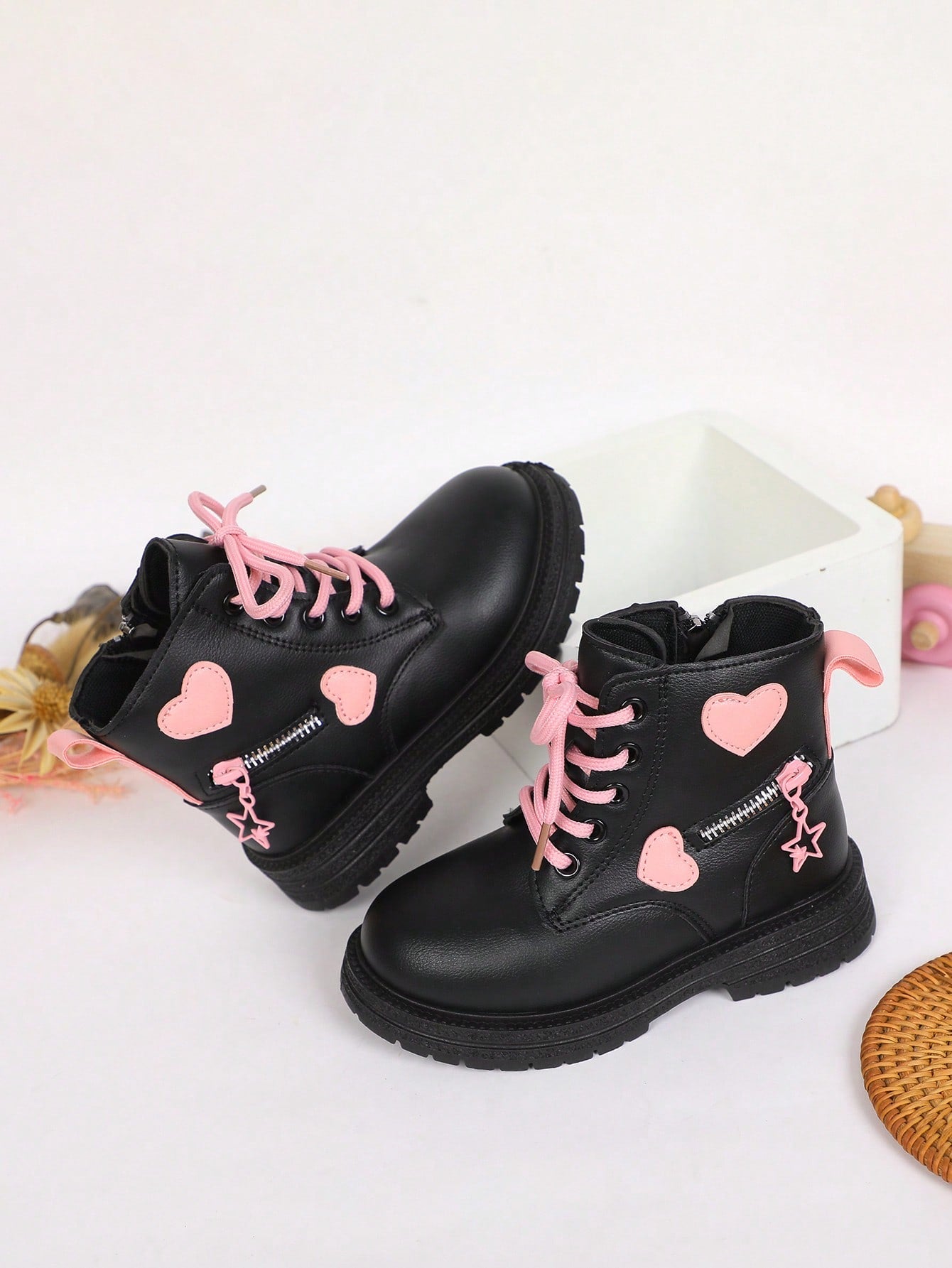 Girls' Boots New Autumn Winter Flat Heel Children's Ankle Boots Mid Large Size High-Top Boots Princess Boots Baby Shoes