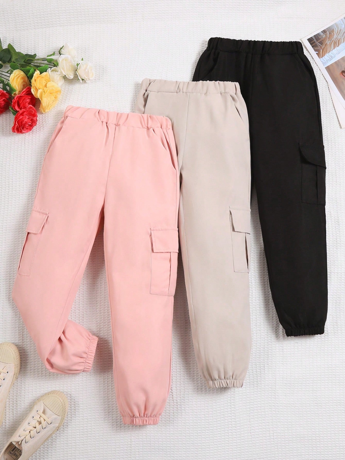 Kids Tween Girls Flap Pocket Cargo Pants