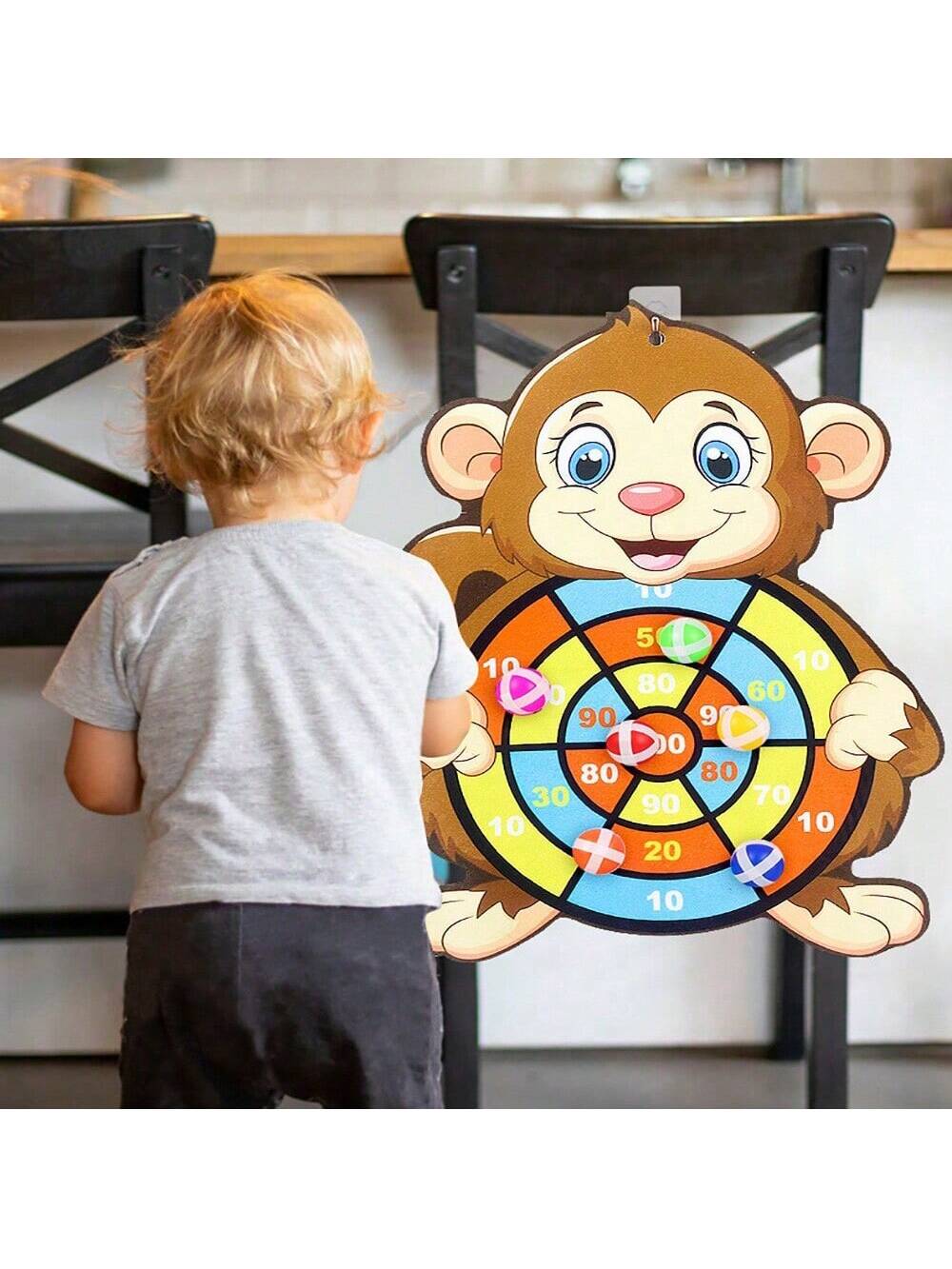 A Set Of Children\ Dartboard Sticky Ball Throwing Target Parent-Child Interactive Indoor And Outdoor Throwing Ball Toy