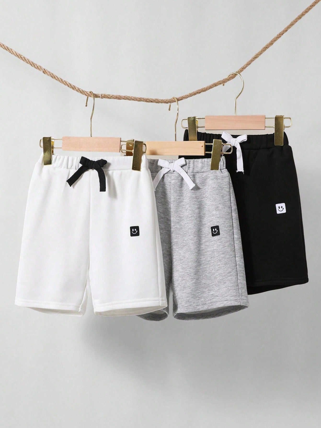 3pcs/Set Summer Casual Loose Knit Shorts For Tween Boys