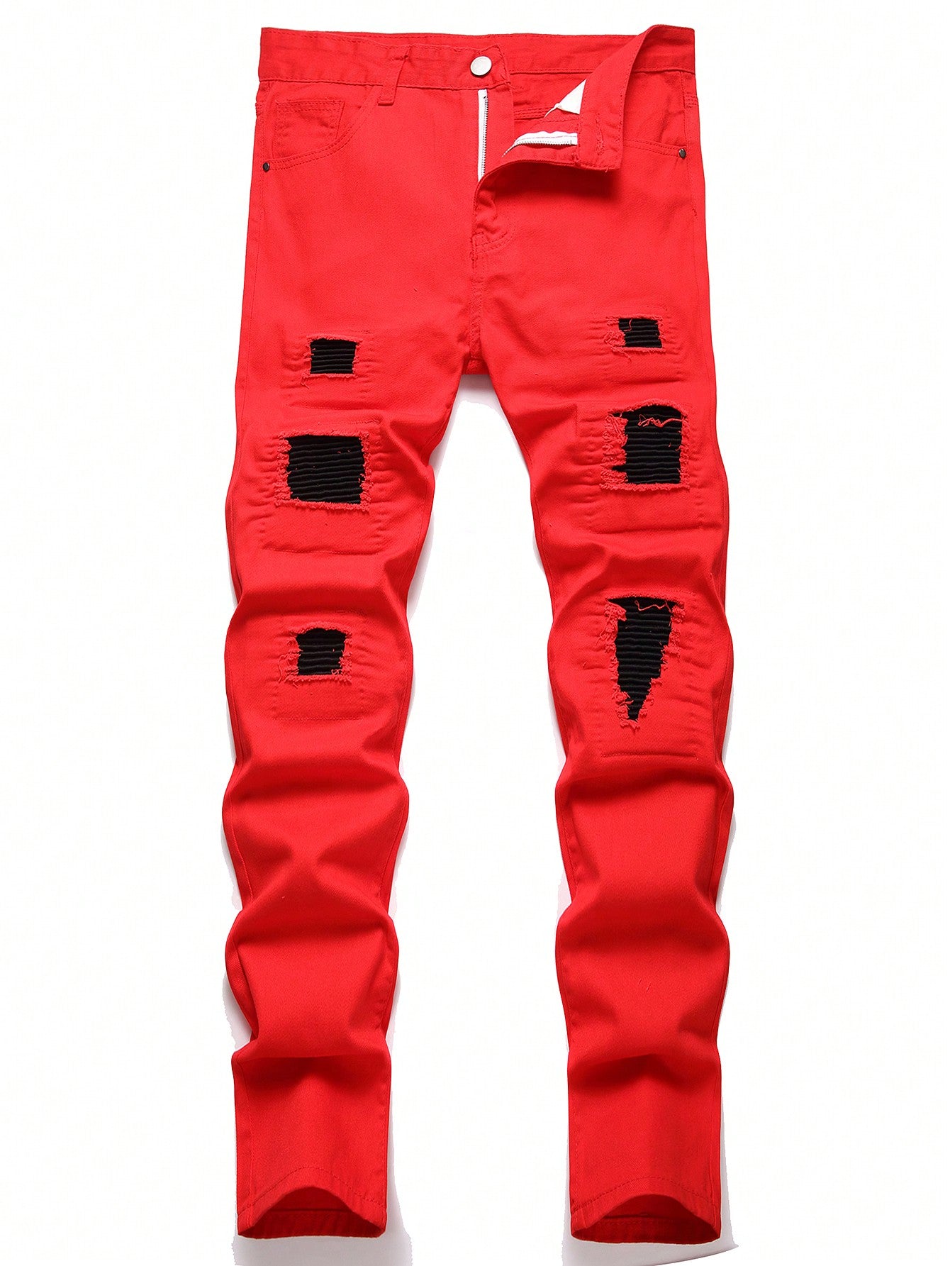 Men Cotton Ripped Frayed Jeans