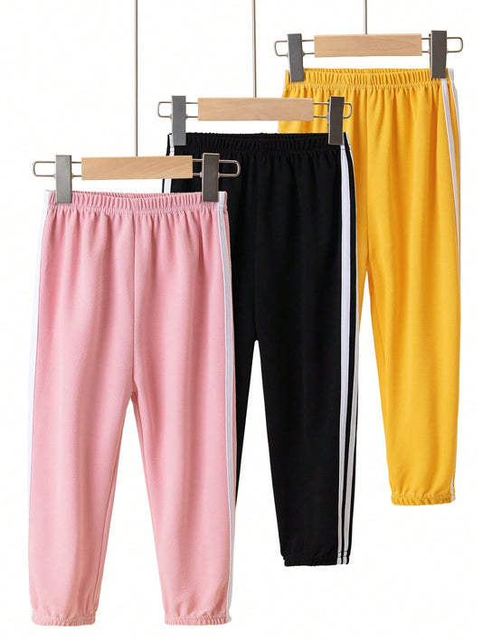 Young Girl 3pcs/Set Casual Ice Silk Lantern Pants Breathable Summer Long Trousers