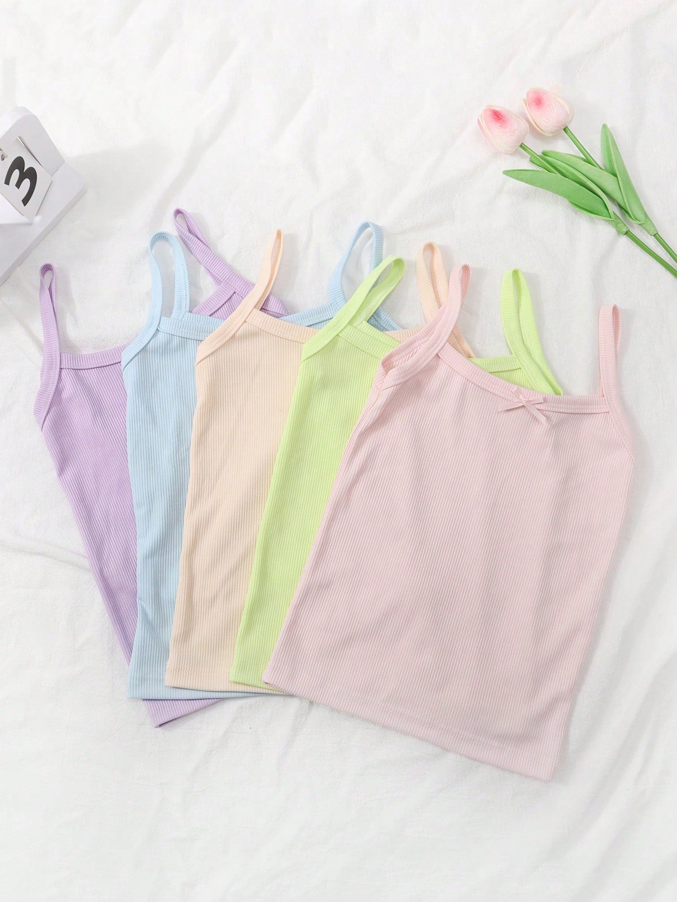 Young Girl Simple Solid Color Pit Strip Casual Comfortable Camisole