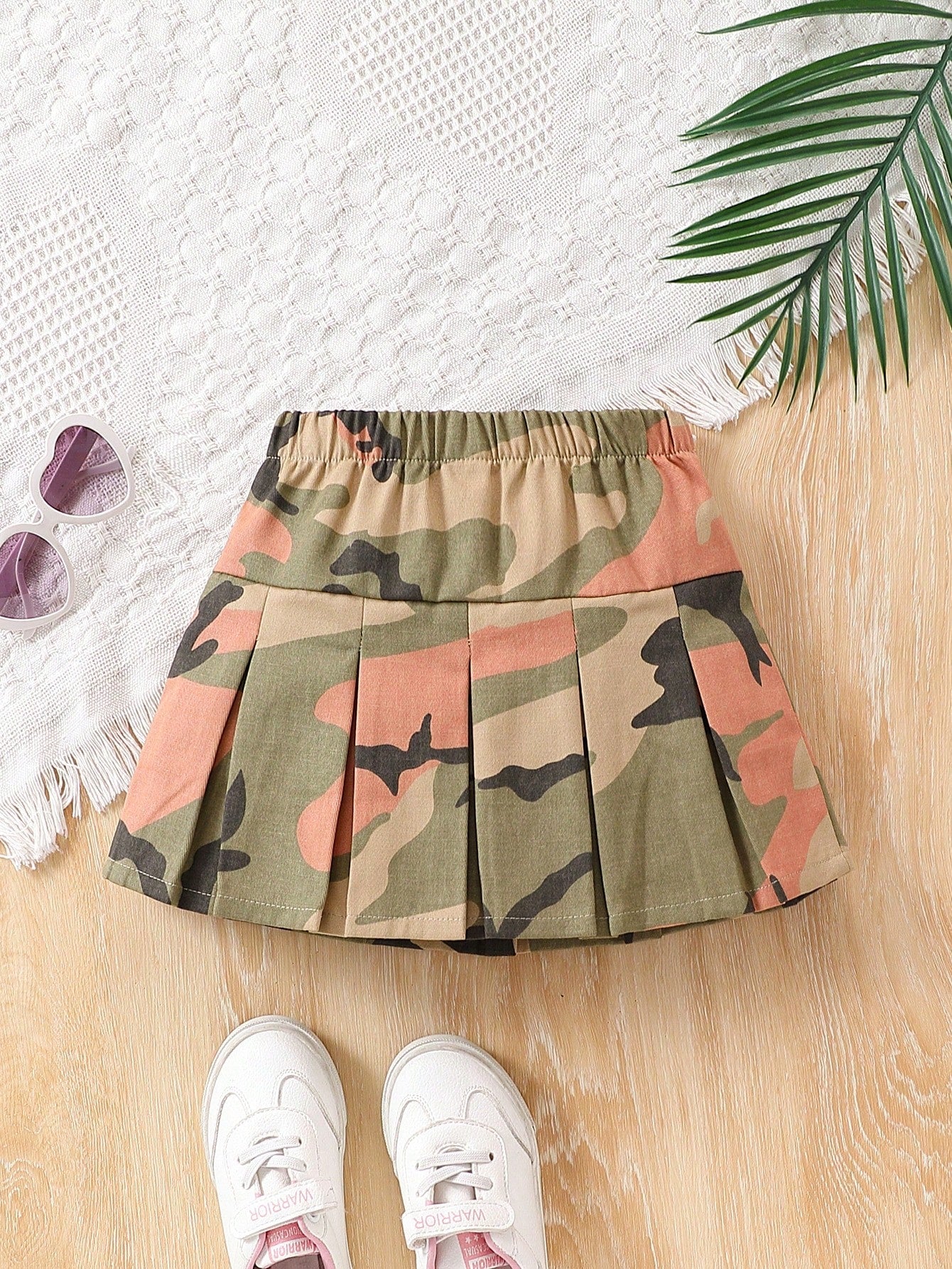 Young Girl's New Style Camouflage Utility Skirt With Sweet Pleats For Street Style