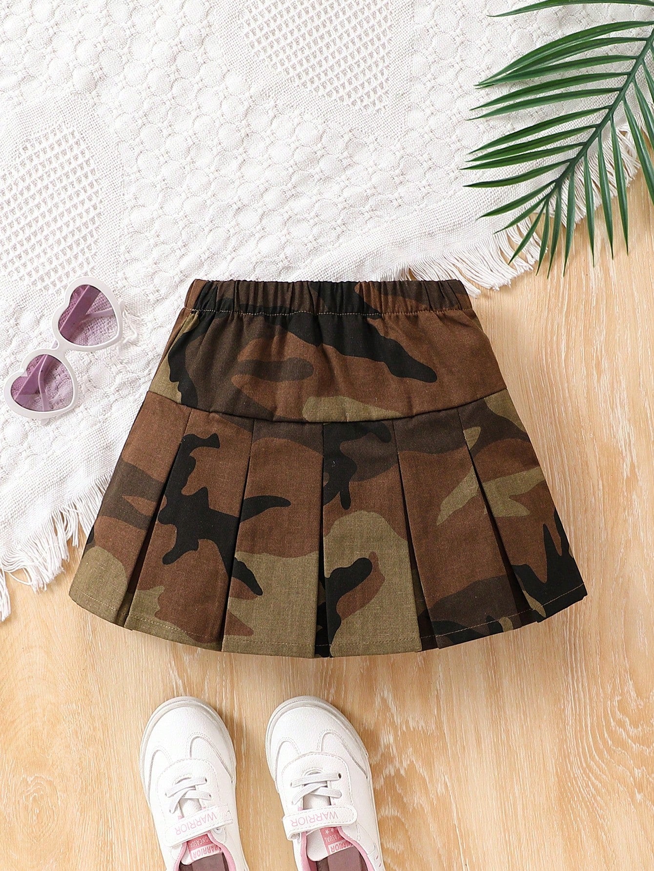 Young Girl's New Style Camouflage Utility Skirt With Sweet Pleats For Street Style