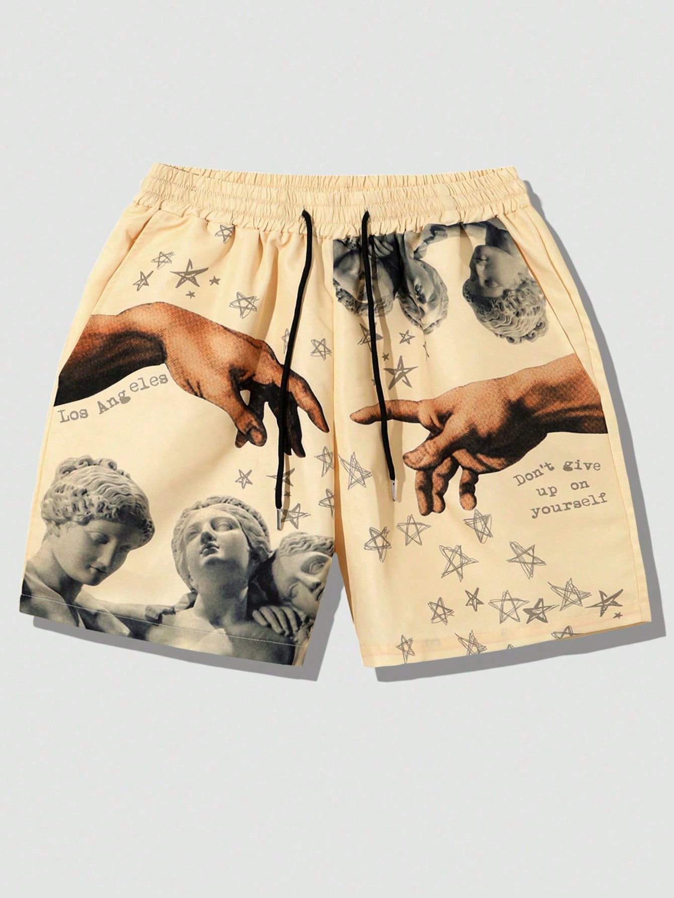 Street Life Men'S Printed Woven Shorts, Suitable For Daily Outfit In Spring And Summer