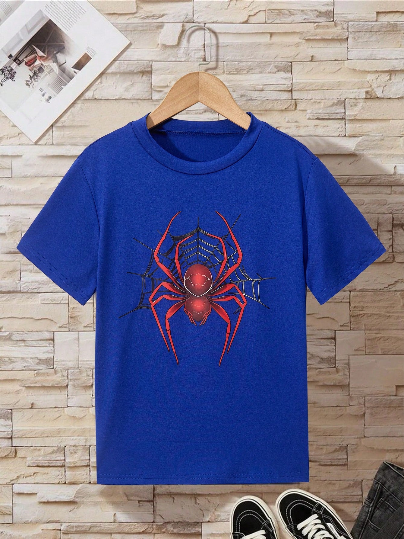 Tween Boys' Spider Printed Short Sleeve T-Shirt