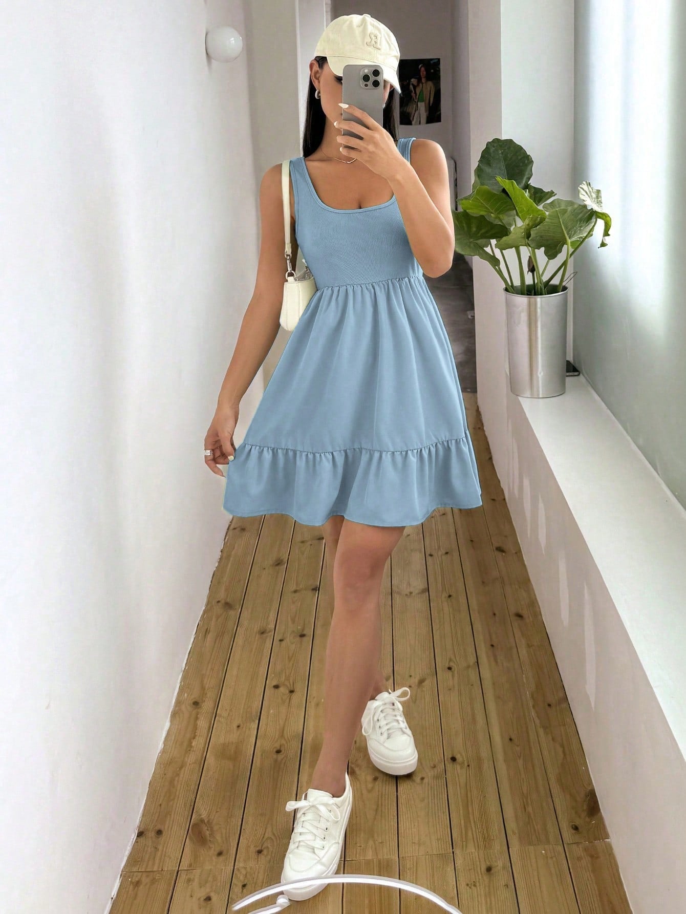 Women Fashionable Daily Wear Versatile Striped Knitted Splicing Dress