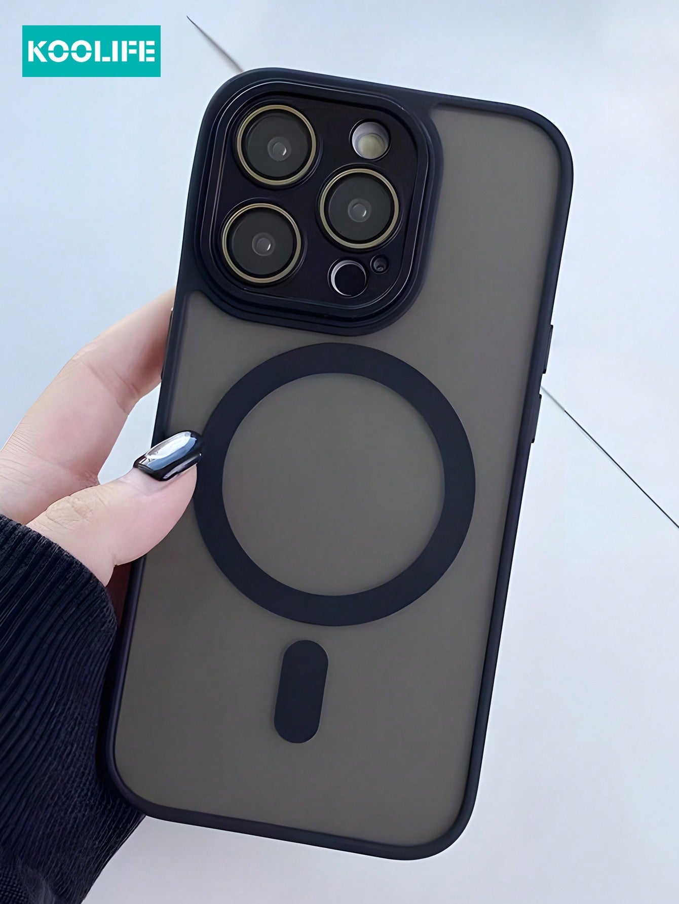 Koolife 1pc Magnetic Wireless Charging Full Coverage Anti-Drop TPU+PC Oil Spraying Frosted Texture Phone Case With Camera Lens Protection, Compatible With IPhone 11/11 Pro/11 Pro Max/12/12 Pro/12 Pro Max/13/13 Pro/13 Pro Max/14/14 Pro/14 Pro Max/14 Plus/1