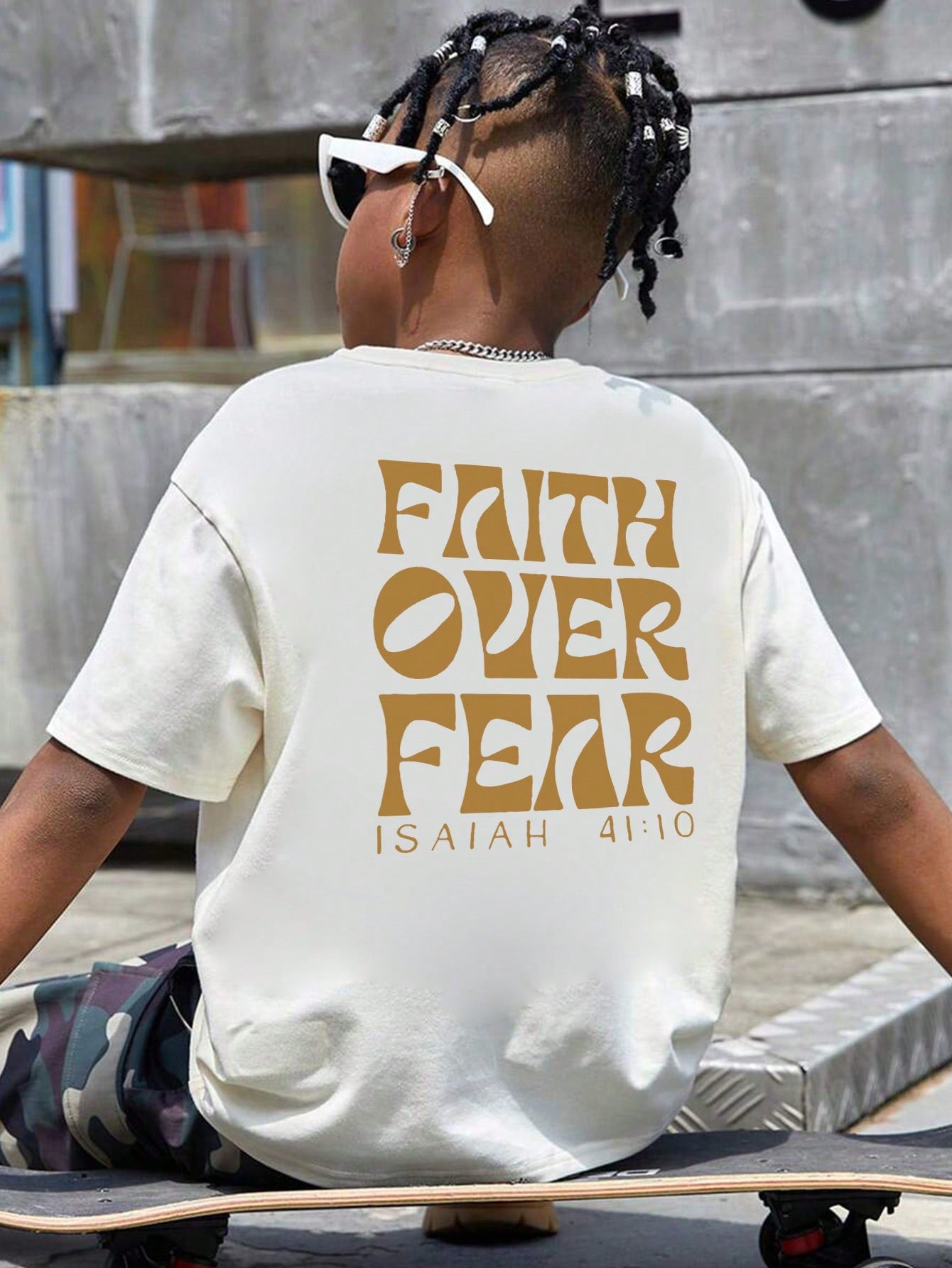 Tween Boy Slogan Graphic Drop Shoulder Oversize Tee For Summer