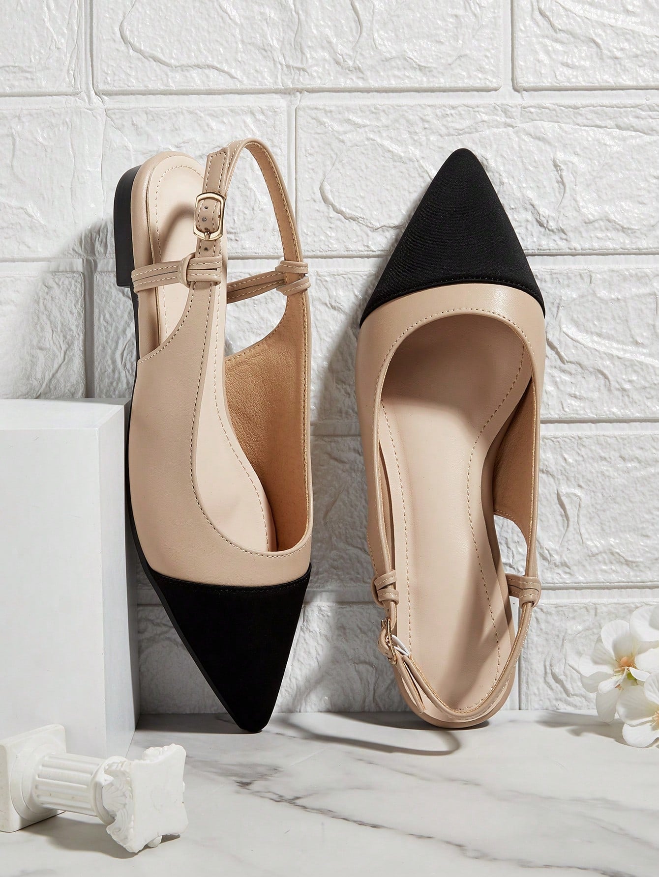 French Elegant Flat Shoes, Elegant Noblewoman Soft Pointed Toe Hollow Out Shoes, Half-Covered Toe Sandals For Women