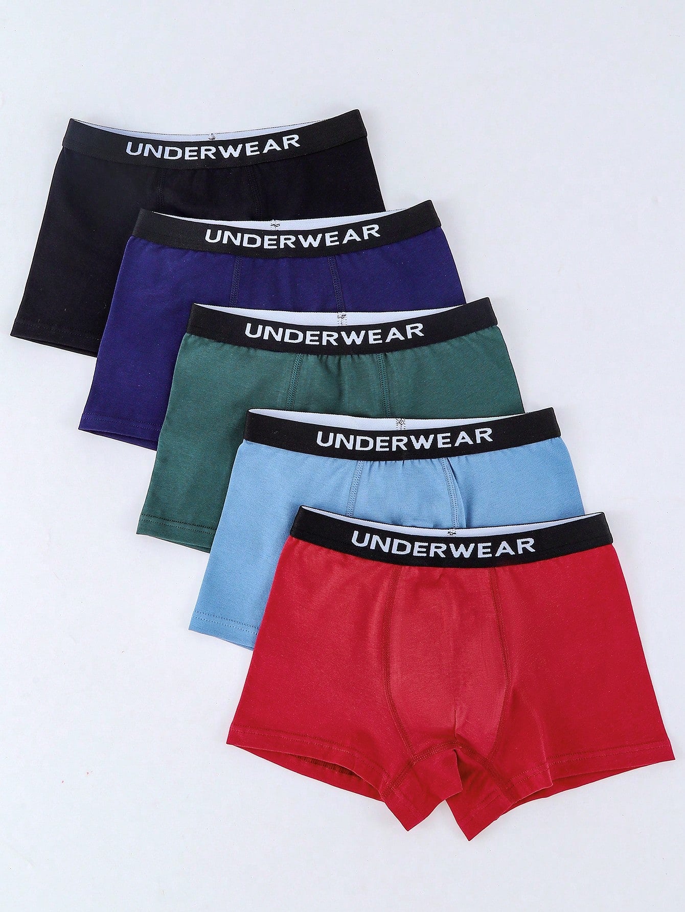 Tween Boy 5pcs Letter Tape Waist Boxer Brief