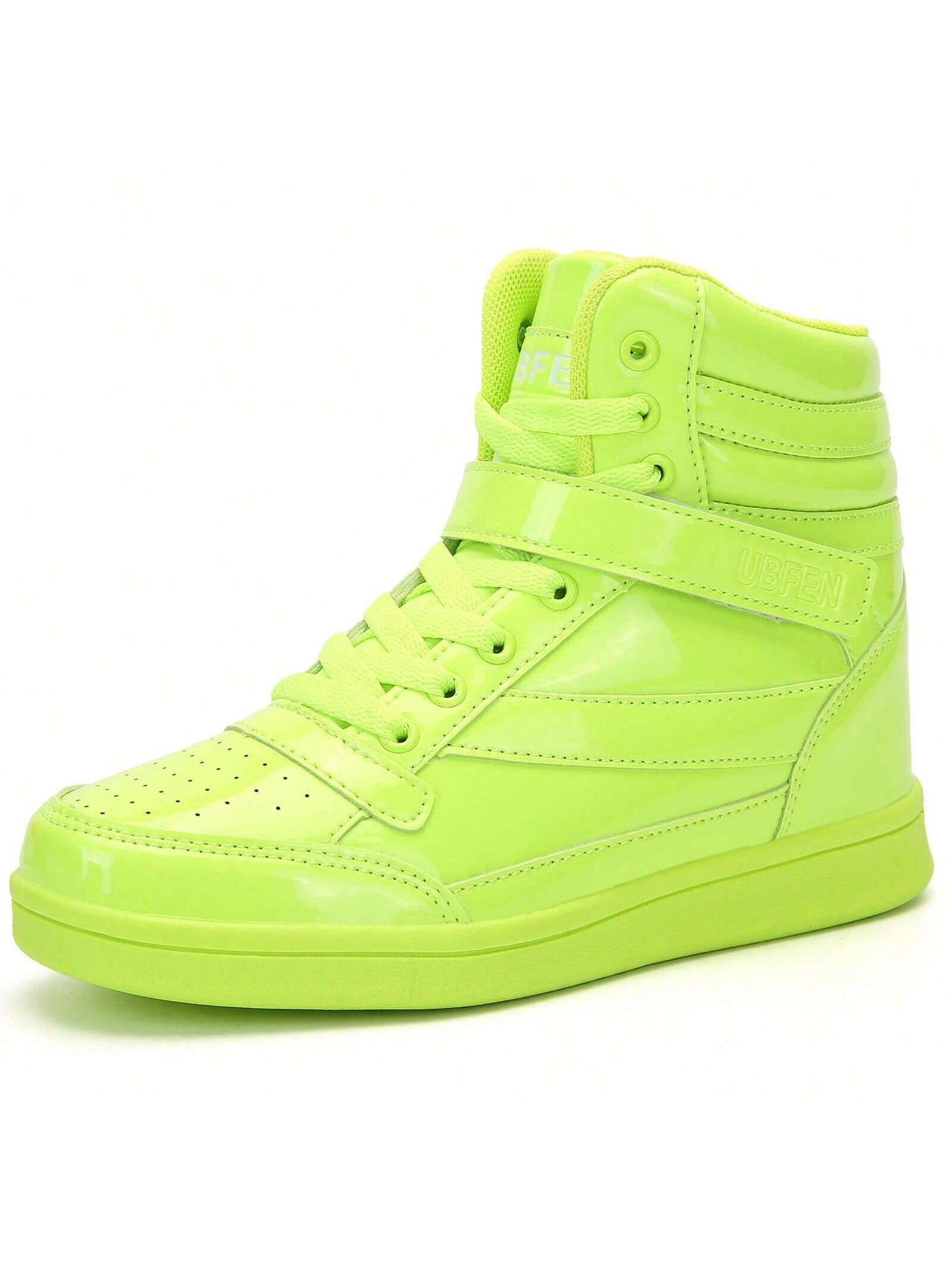 Womens High Top Ankle Support Sneakers Vibrant Colour Hidden Wedge Heel Retro 80s Tennis Shoes For Girls Cosplay Removable Insole Footwear