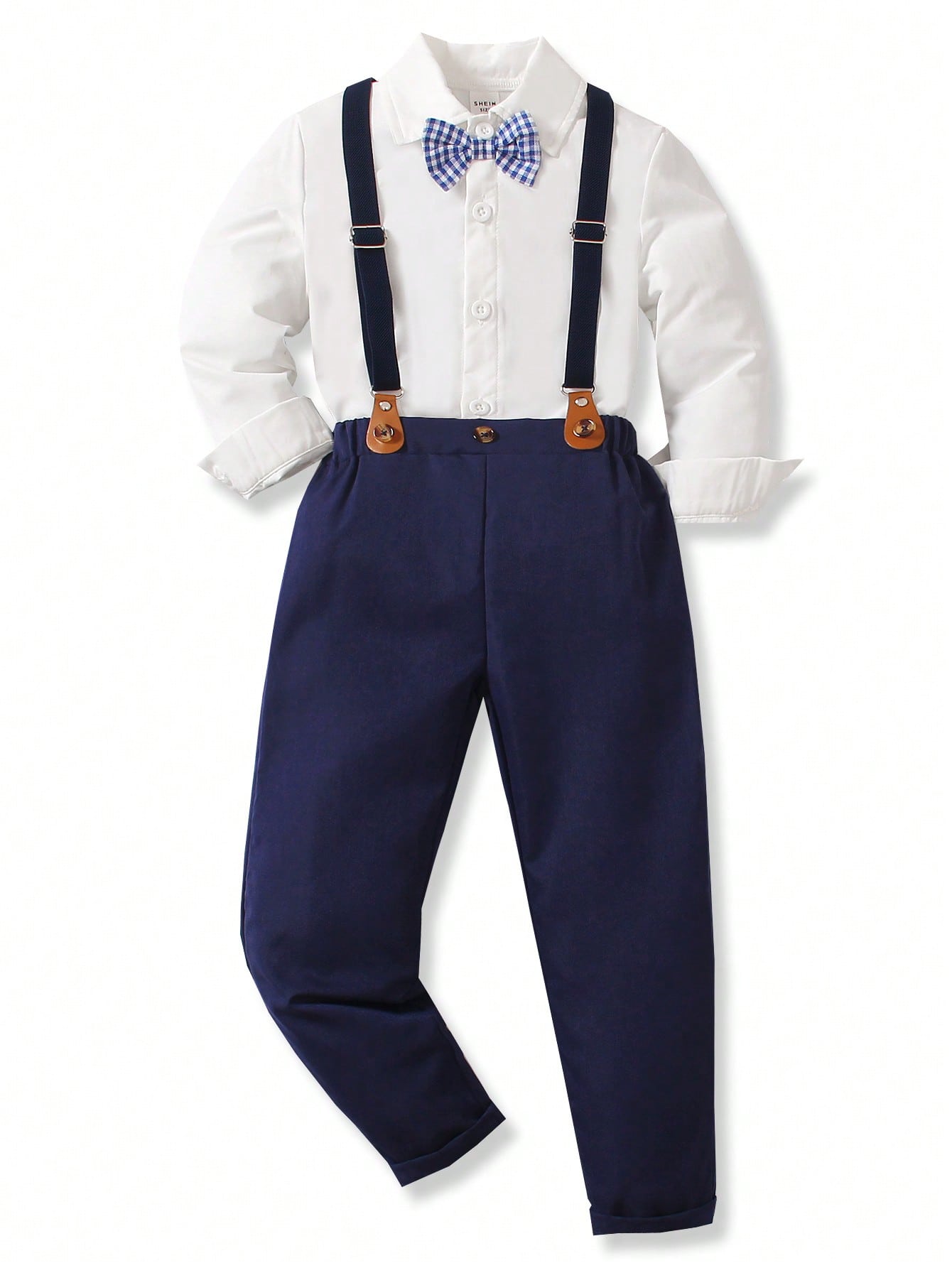 Blossomsprite Kids Young Boy 2pcs/Set Summer Overalls Suit , With Free Bowknot