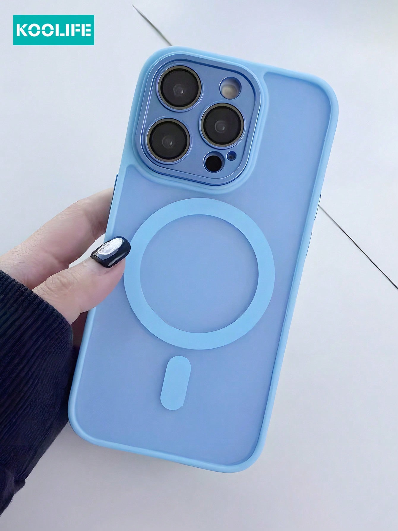 Koolife 1pc Magnetic Wireless Charging Full Coverage Anti-Drop Protective Phone Case With Lens Film TPU+PC Matte Spray Texture For IPhone 11/11 Pro/11 Pro Max/12/12 Pro/12 Pro Max/13/13 Pro/13 Pro Max/14/14 Pro/14 Pro Max/14 Plus/15/15 Pro/15 Plus/15 Pro