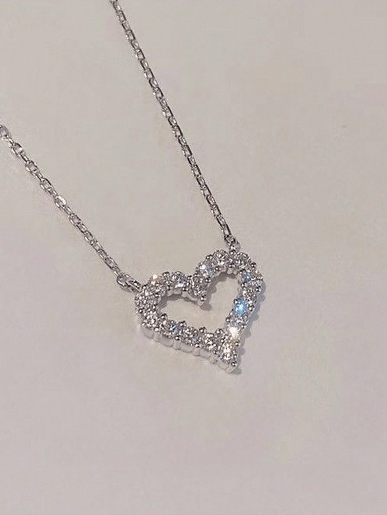 1 PC Children Elegant Cubic Zirconia Heart Necklace Pendant For Girls For Daily Decoration For Party Jewelry Birthday Gift