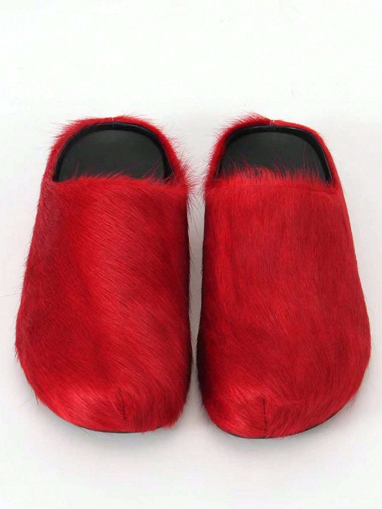 New Style Fur Trimmed Slippers, Thick-Soled, Platform Slip-Ons, Ideal For Indoor And Outdoor Use, Perfect For Autumn And Winter