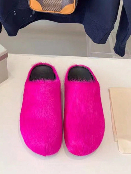 New Style Plush Slippers With Toe, Thick Sole Slides That Can Be Worn Outdoors, Indoor Cozy Shoes For Autumn And Winter