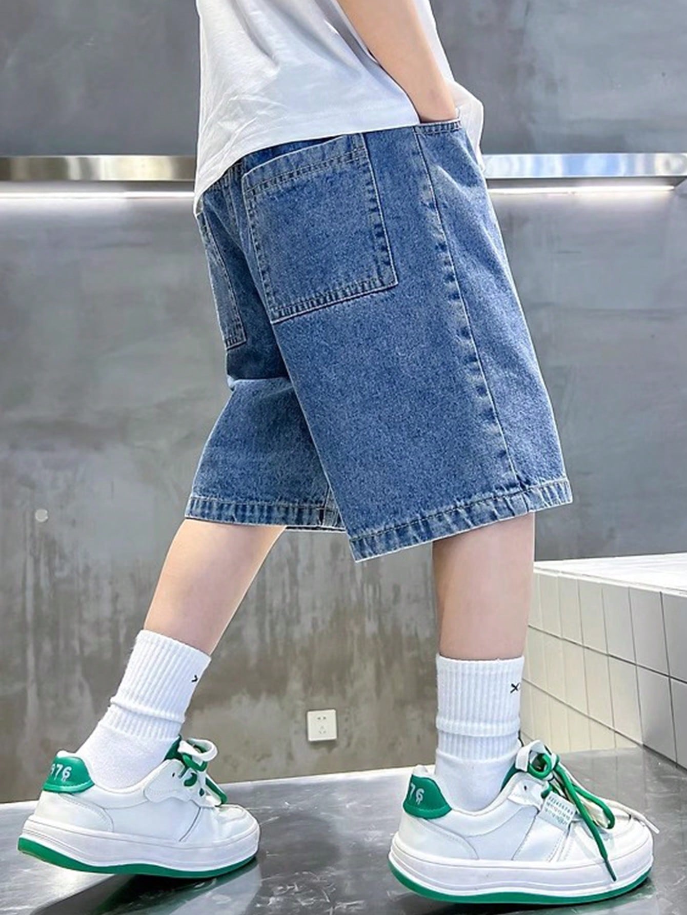 Tween Boy Summer Denim Shorts Summer Fashion, 2024 New Style For Aged 8-14