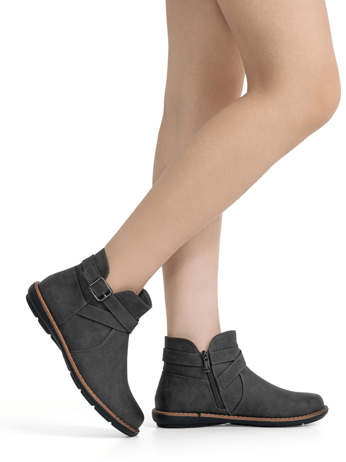 Comfyshoes Women's Flat Ankle Boots, Classical Short Boots, Vintage Booties With Side Zipper