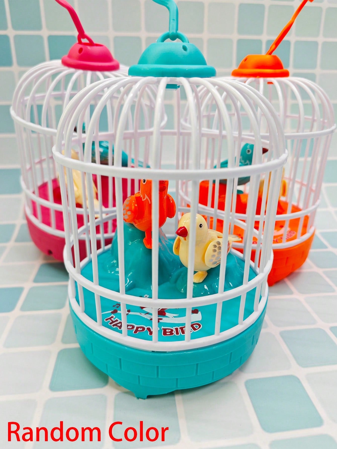 One Electric Sound Control Birdcage Lamp With Simulated Bird Chirping Sound, Children Color Accessories Randomly