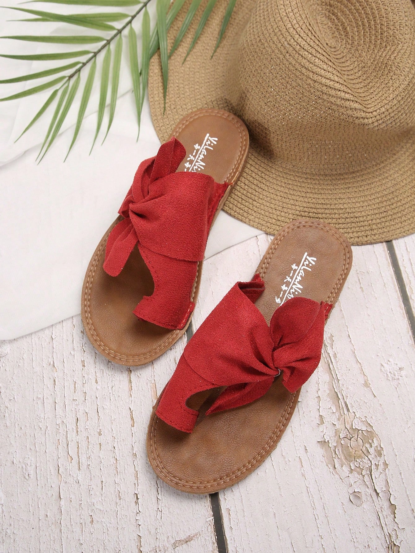 Bow Decor Toe Ring Thong Sandals