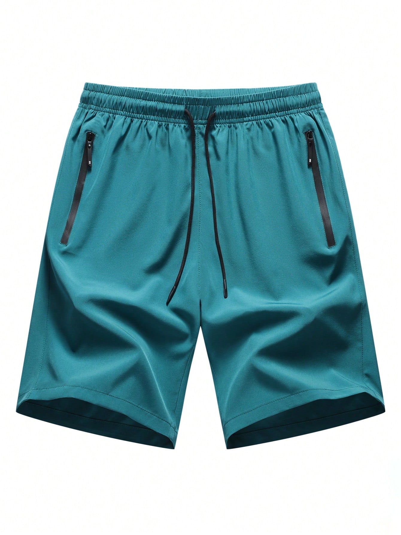 Loose Men's Drawstring Waist Shorts With Zippered Pockets