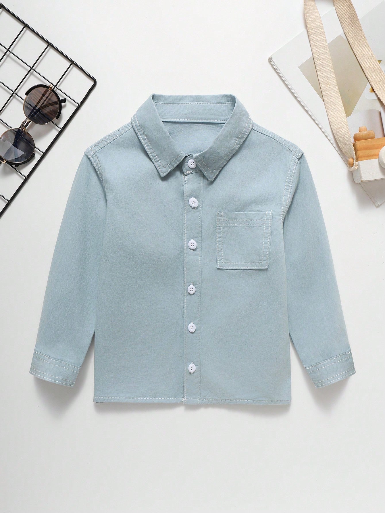 Young Boy Toddler Boys' Solid Color Denim Jacket