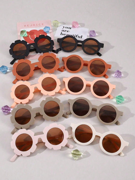 Pack Of 10 Children Cute Sunflower Shaped Baby Decorative Glasses