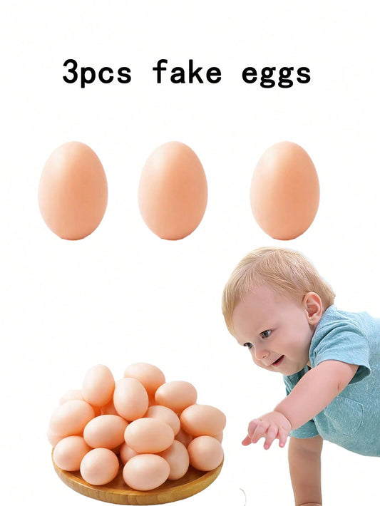 3pcs Kids Baby Kitchen Pretend Fake Eggs Children Toy DIY Painted Graffiti Eggs Kindergarten Educational Teaching Aids