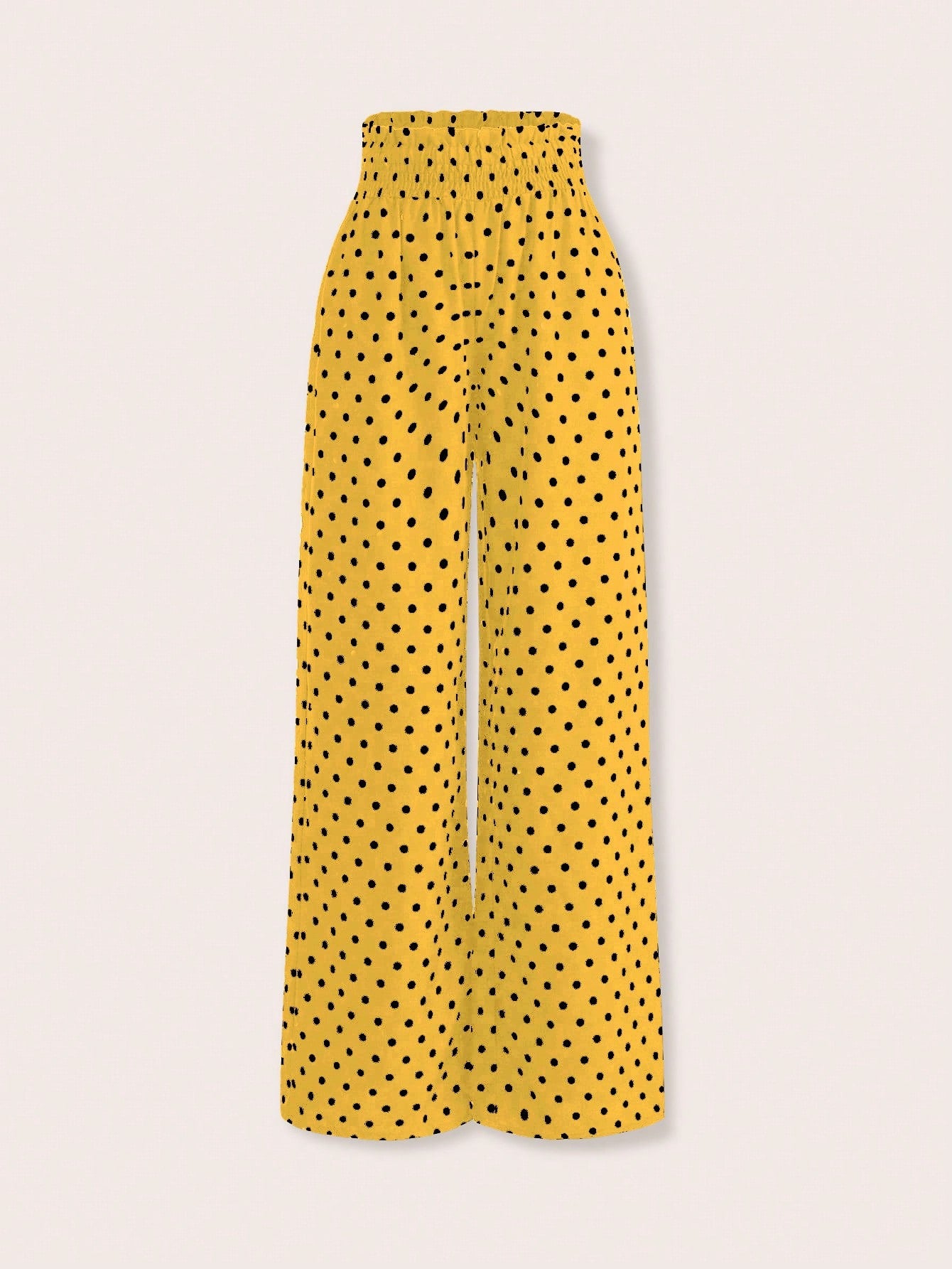 Women's Polka Dot Print Shirred Pants