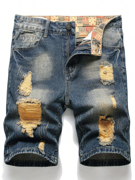 Tween Boy Summer Casual Ripped Denim Shorts