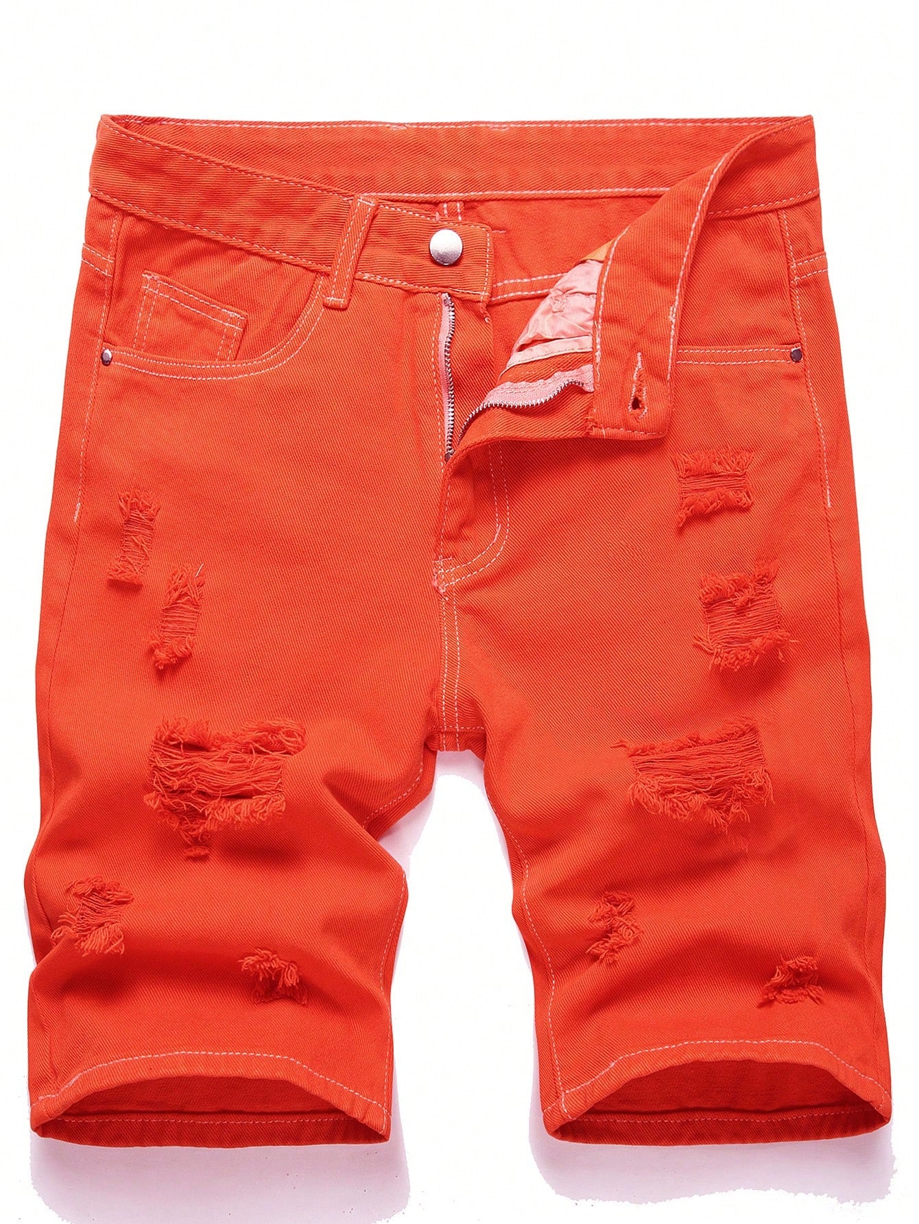 Tween Boy Dark Blue Distressed Slim Straight Leg Denim Shorts