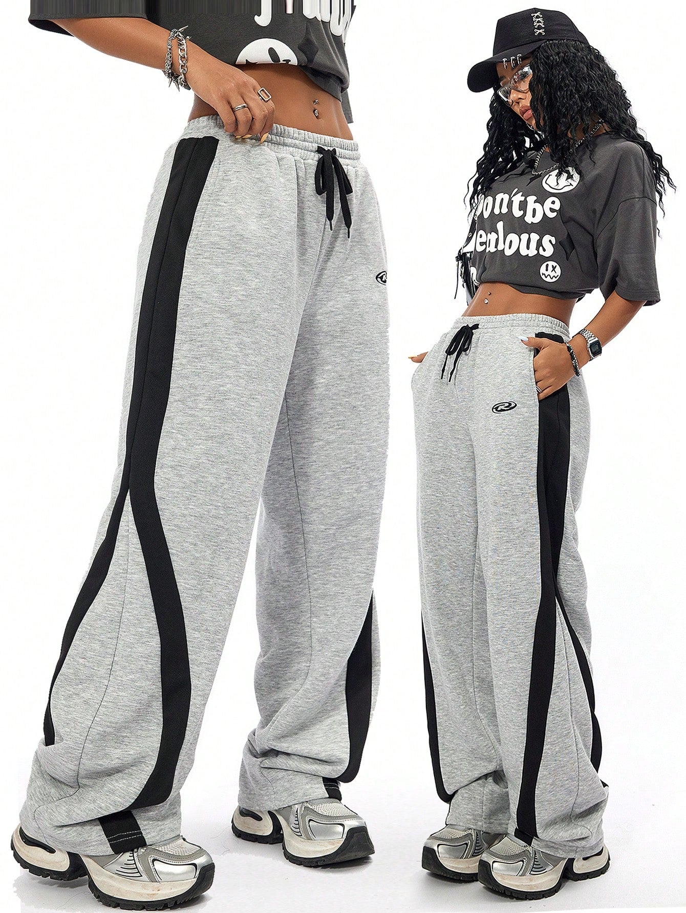 Coolane Women's Sport Patchwork Grey Sweatpants