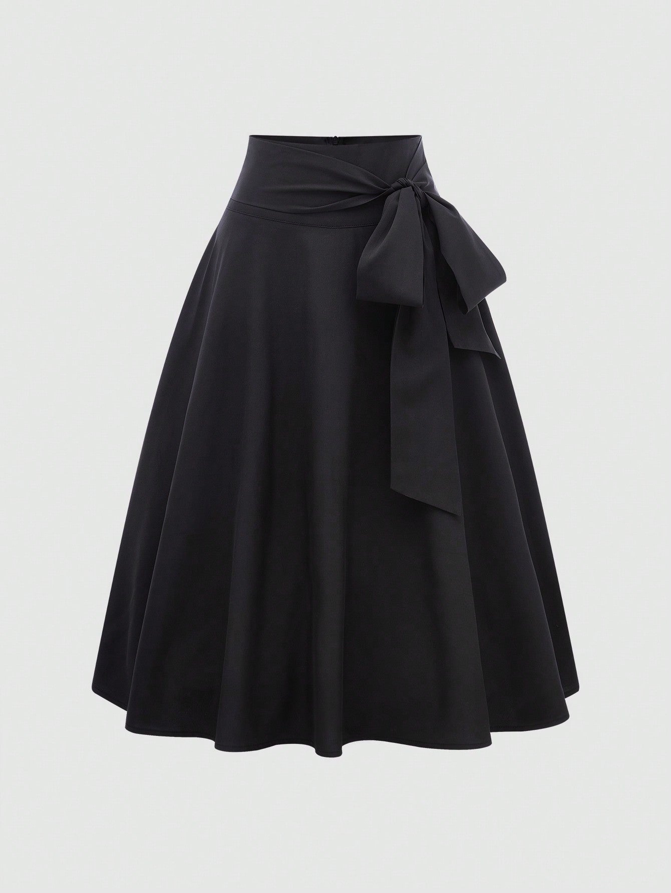 Ladies' Solid Color Side Tie Half-Length Skirt, Suitable For Spring And Summer