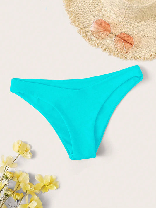 Swim Women Solid Color Bikini Bottom, Suitable For Summer Beach