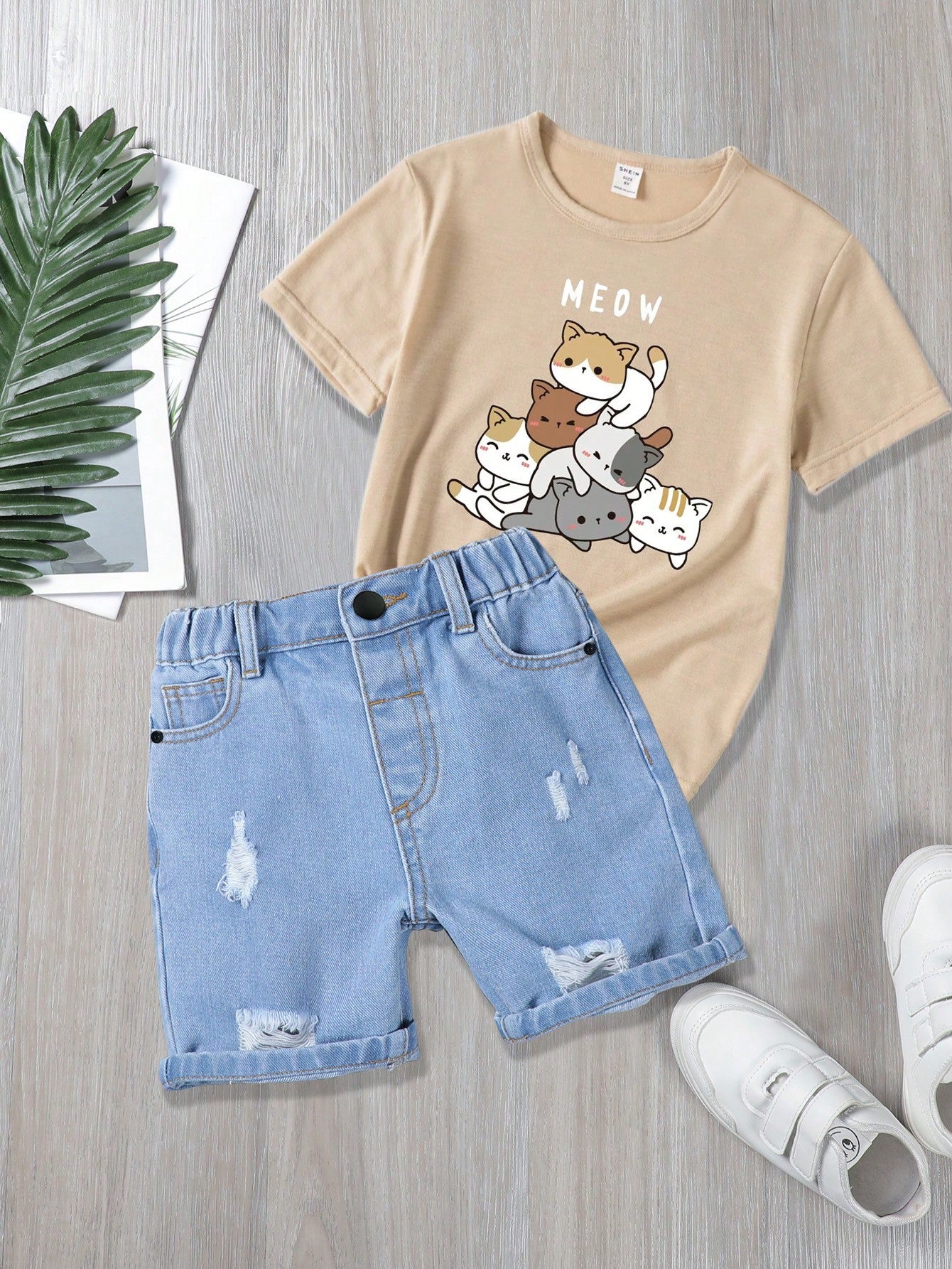 Young Boy Casual Ripped Summer Denim Shorts, For Summer