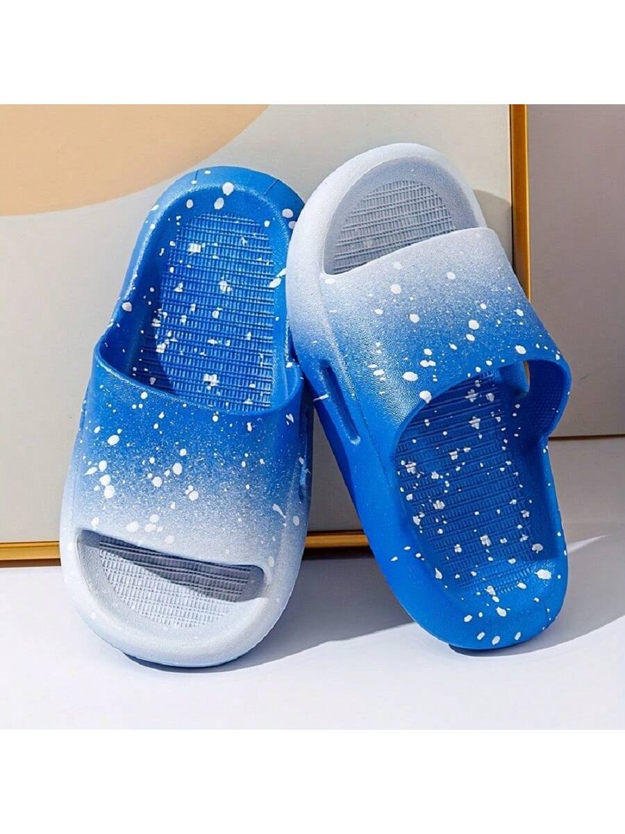 Trendy Gradient Color Open Toe Slippers For Boys, Lightweight Non-Slip Slippers For Indoor Bathroom Garden, Summer