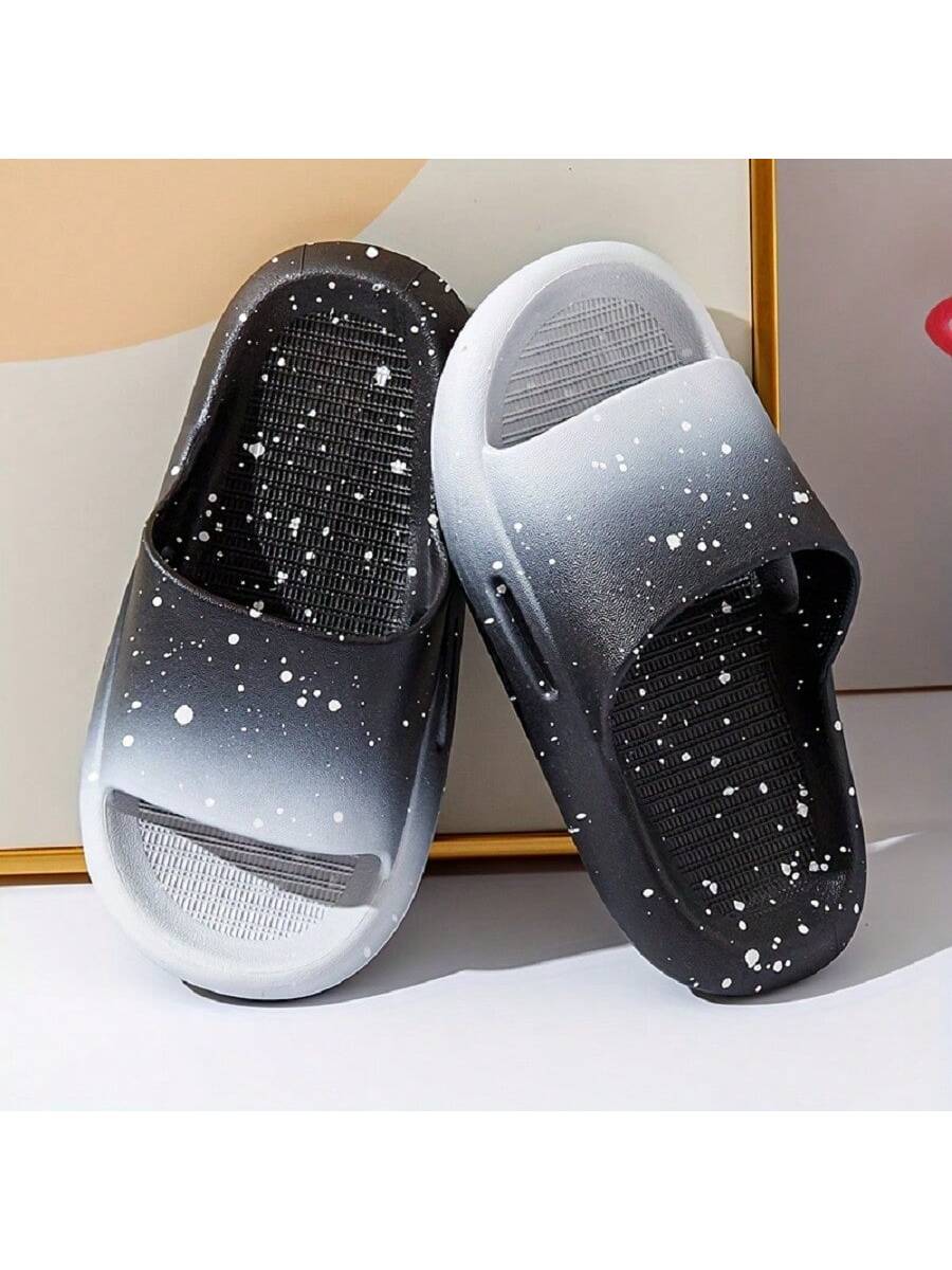 Trendy Gradient Color Open Toe Slippers For Boys, Lightweight Non-Slip Slippers For Indoor Bathroom Garden, Summer