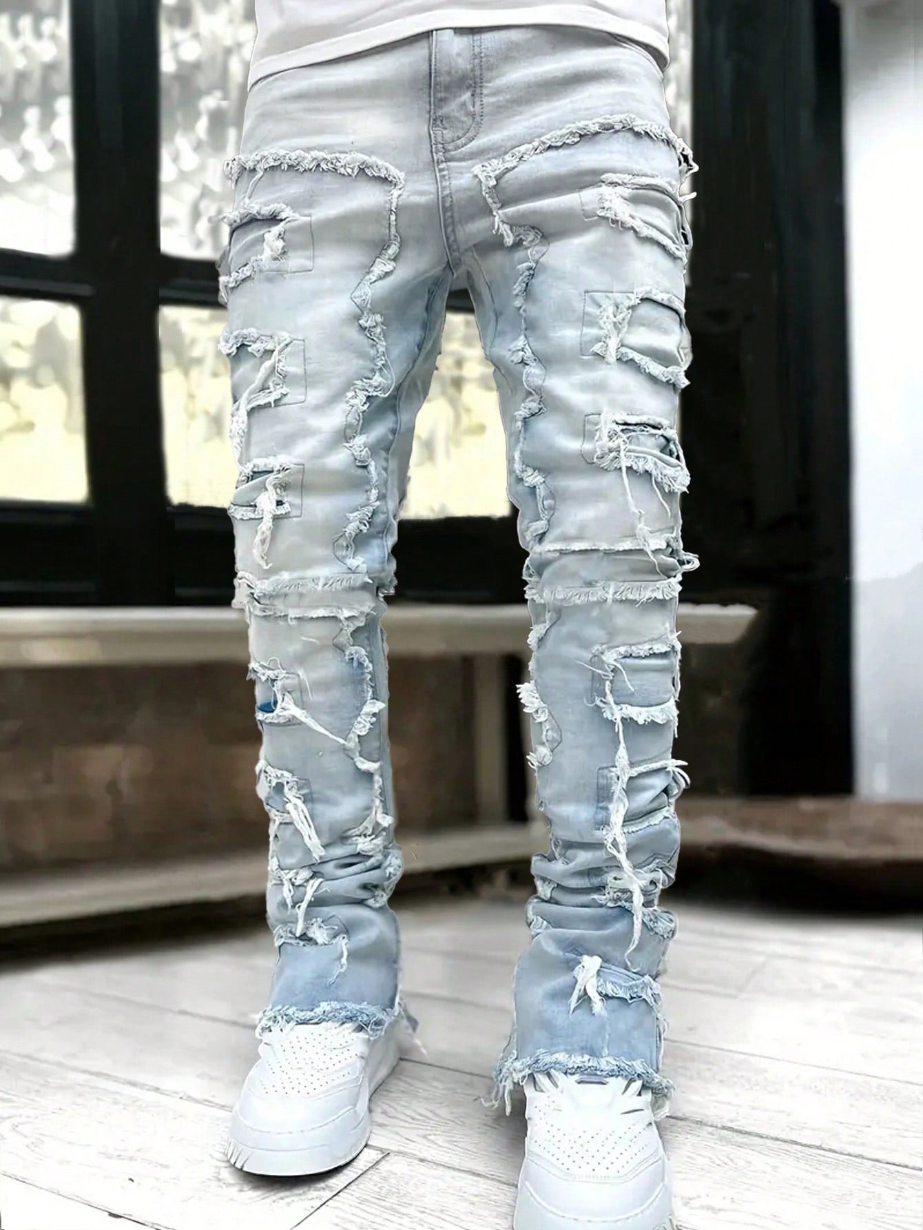 Men Solid Raw Hem Skinny Jeans