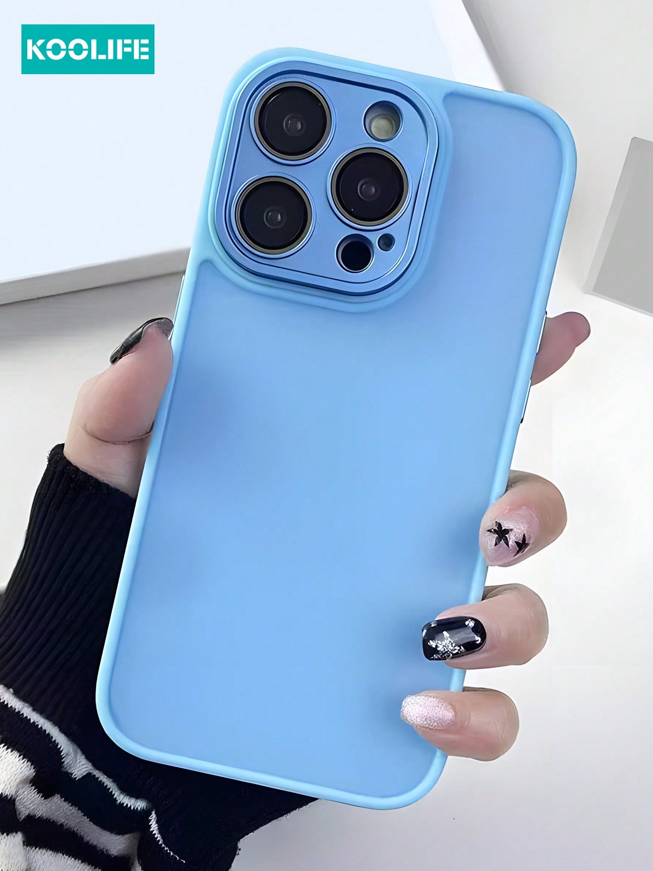 KOOLIFE 1pc Skin-Touched Second Skin Matte Finish Dual Layers With Precision Camera Cutout Shockproof Phone Case, Built-In Lens Protector Compatible With IPhone 13/14PLUS/14PROMAX/15/15PLUS/15PRO/15PROMAX; Galaxy S20/21/22/23/24 PLUS/Ultra