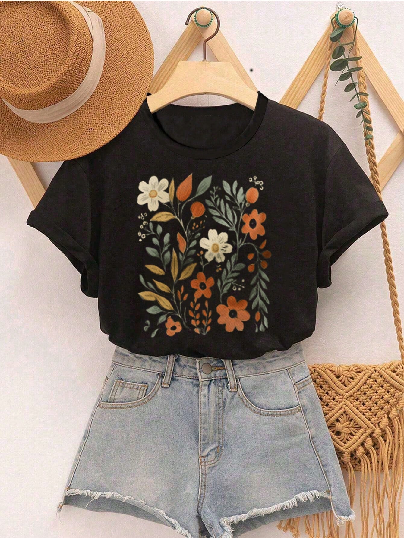 Tween Girl Round Neck Printed Casual Spring Summer T-Shirt