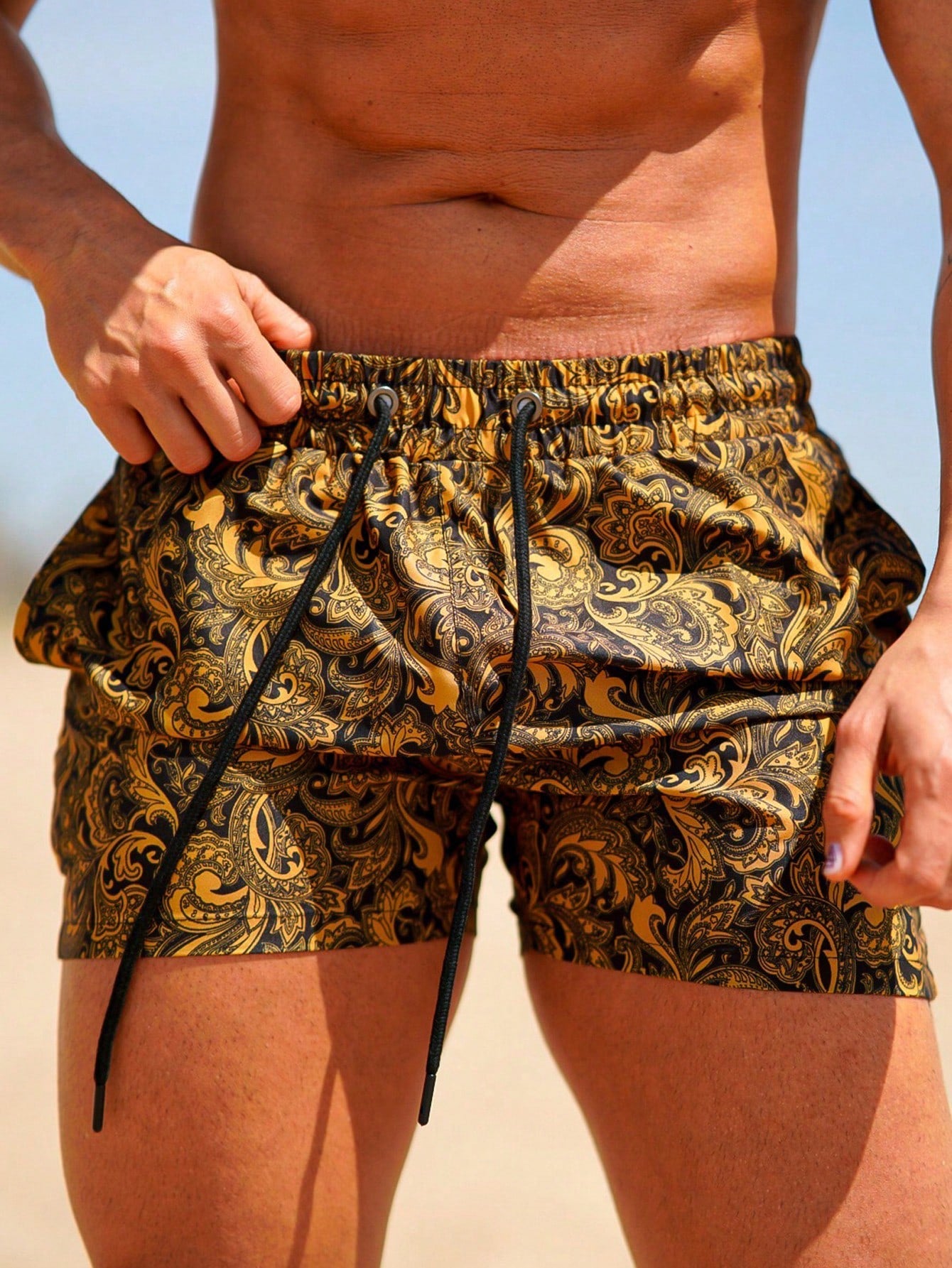 Mens Swim Trunks Board Shorts With Compression Liner Swimsuit Bathing Suit Quick Dry Cargo Pocket