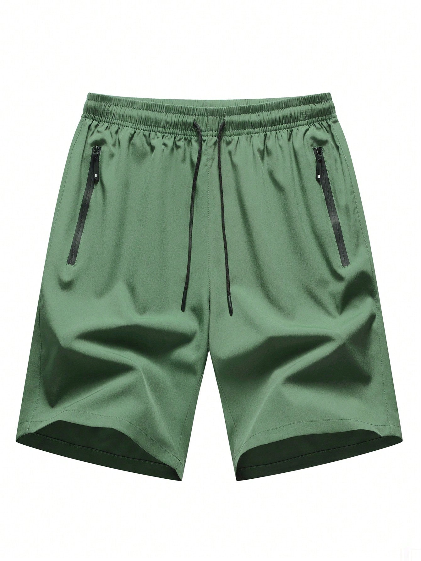 Loose Men's Drawstring Waist Shorts With Zippered Pockets