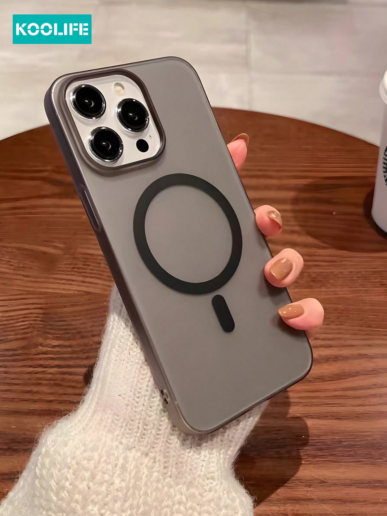 Koolife 1pc Pure PC Skin-Touch Ultra-Thin Case, Sweatproof, Anti-Yellowing, Magnetic Absorption, To Restore The Feeling Of Bare Phone, Compatible With Apple IPhone 11/12/13/13 Pro/14 Plus/15 Pro Max