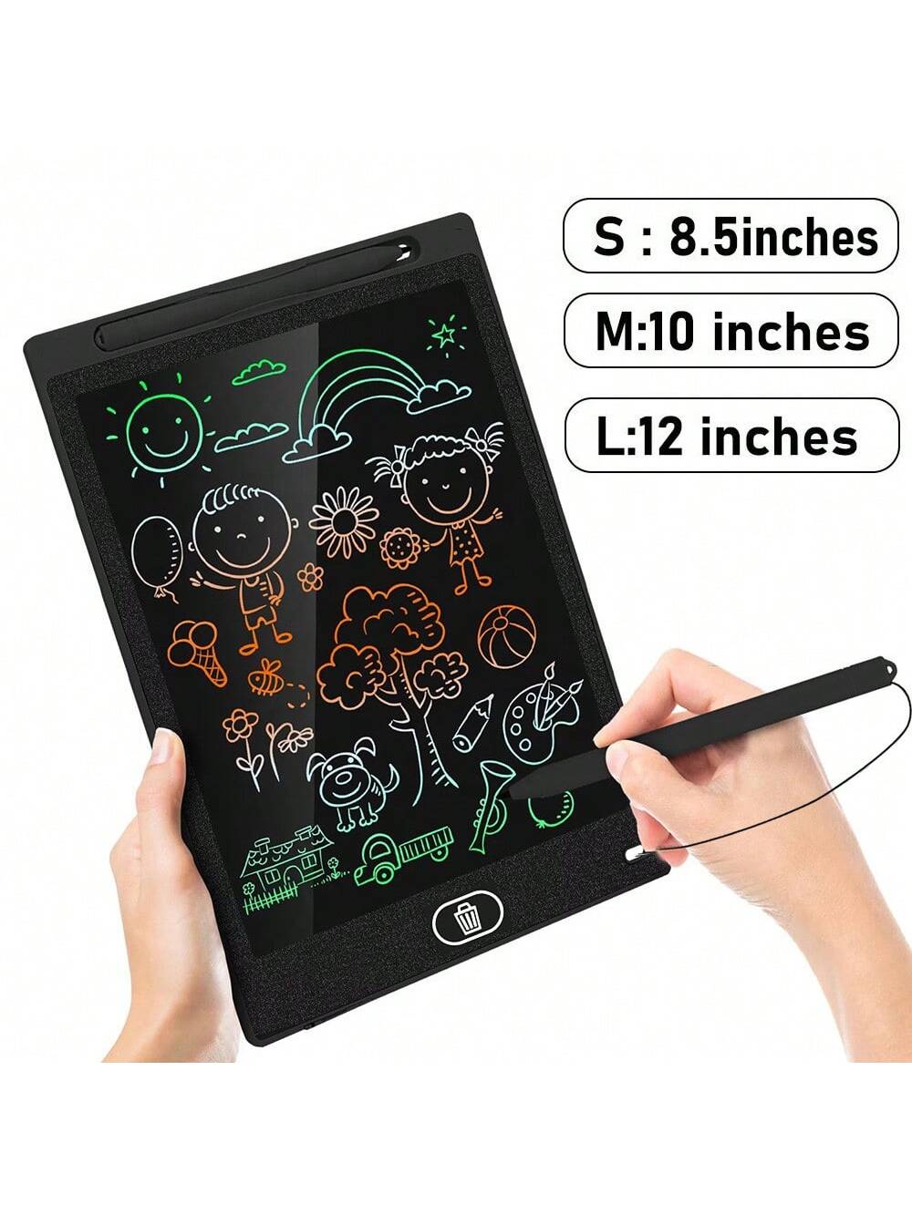 1pc LCD Writing Tablet With Hanging Rope, Portable Doodle Drawing Board With 8.5/10/12 Inch Color Screen, For Improving Spelling And Drawing Skills, Boosting Creativity And Imagination, Suitable For Travel, Games, Activities, And Education, Best Birthday