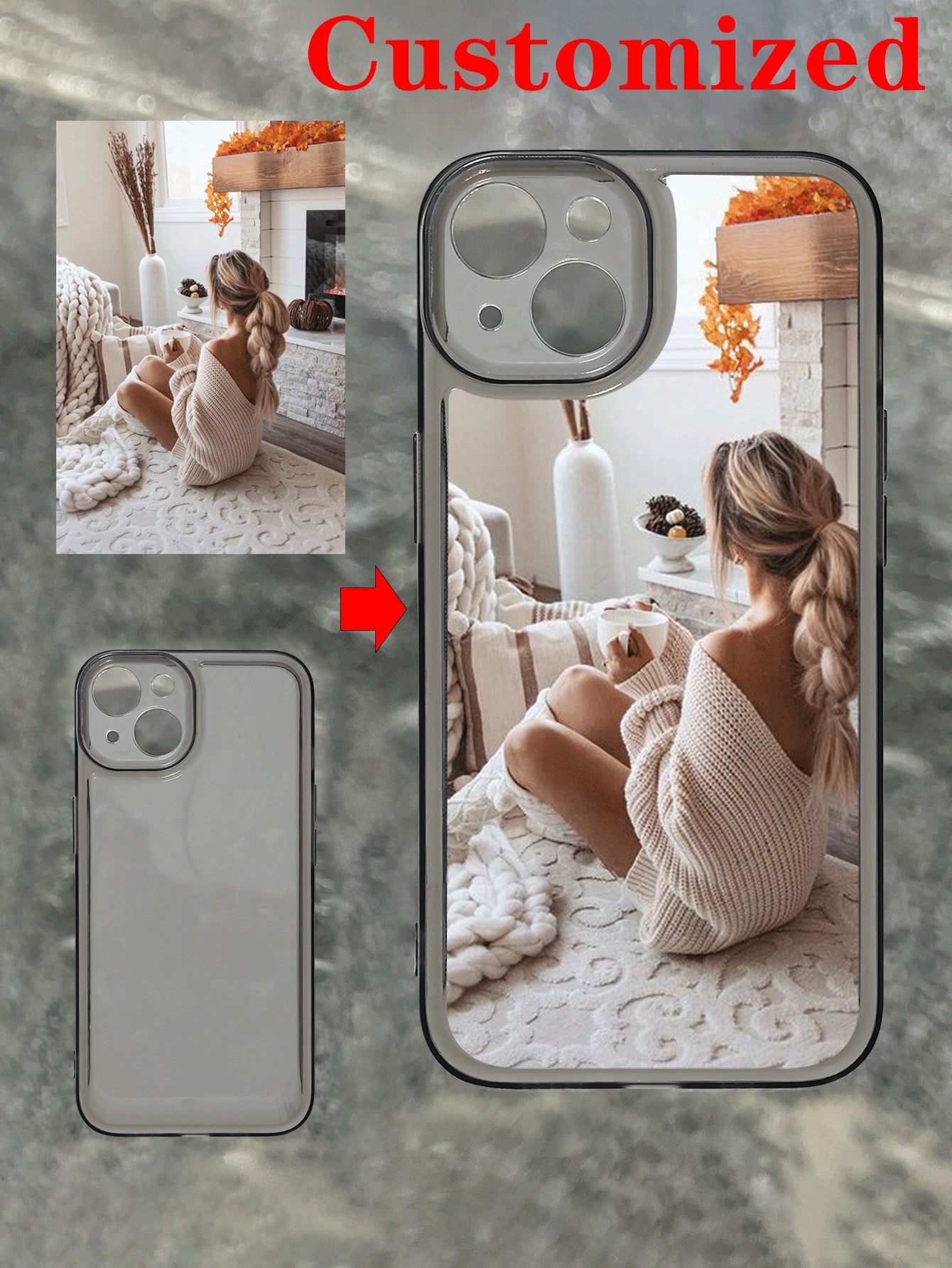 1pc Customized Diy Commemorative Soft Phone Case, With Transparent Full Protection, Covered With Personalized Sweet, Sexy, Fashionable And Cute Female Photos Compatible With IPhone